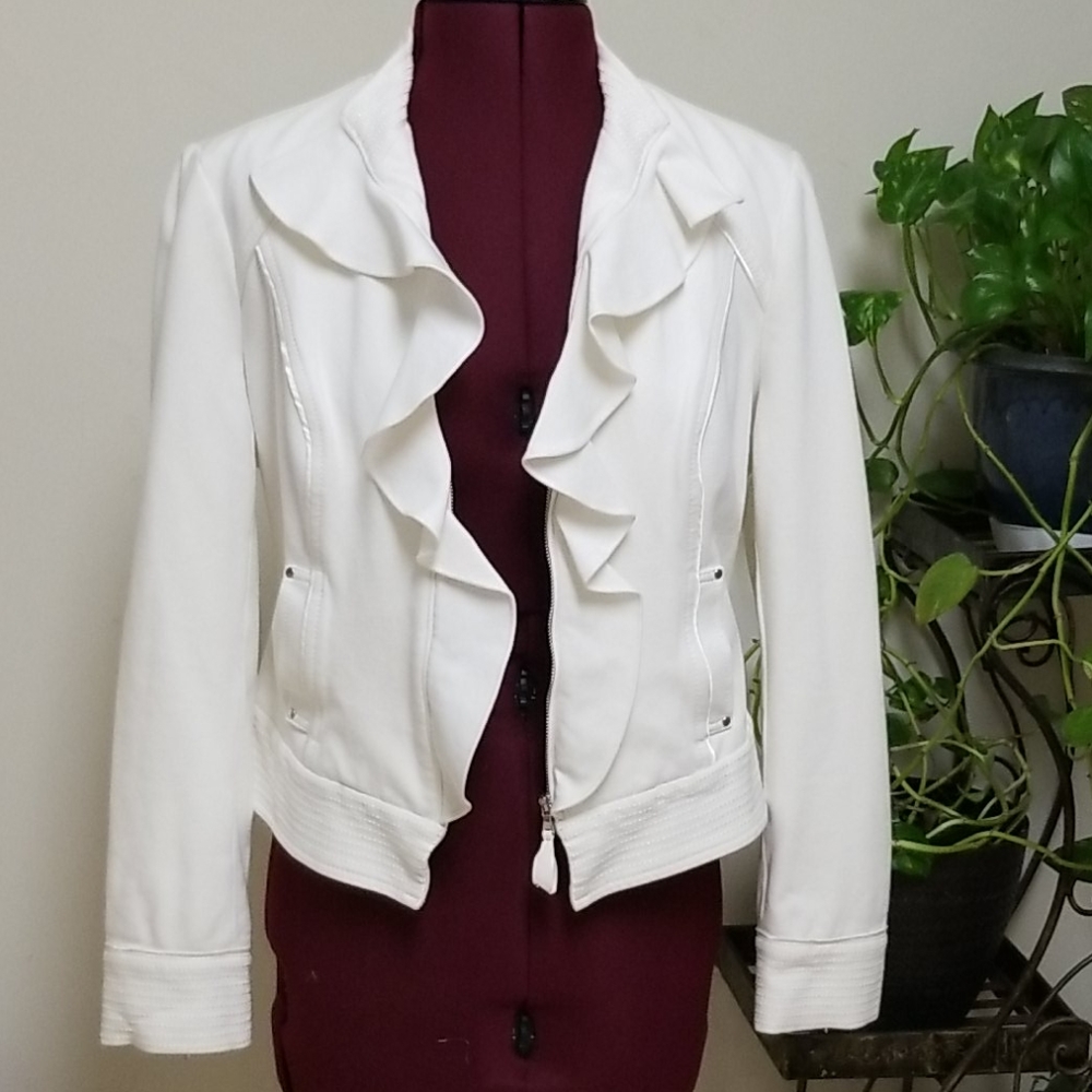 White/Black Women's Jacket Size 8 - Picture 6 of 9